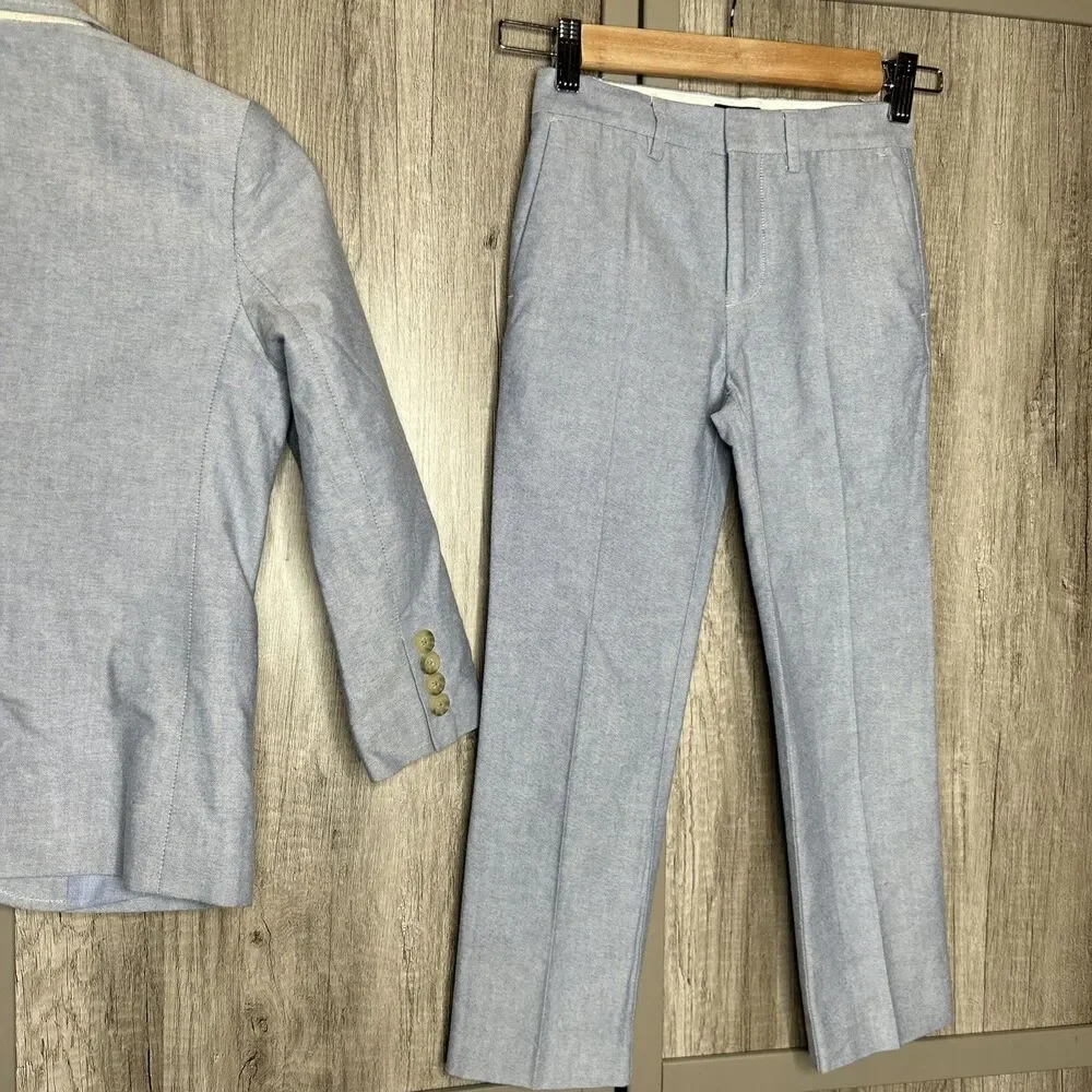 J Crew Boys Dress Suit Set Thompson Style Light Blue Size 6/7